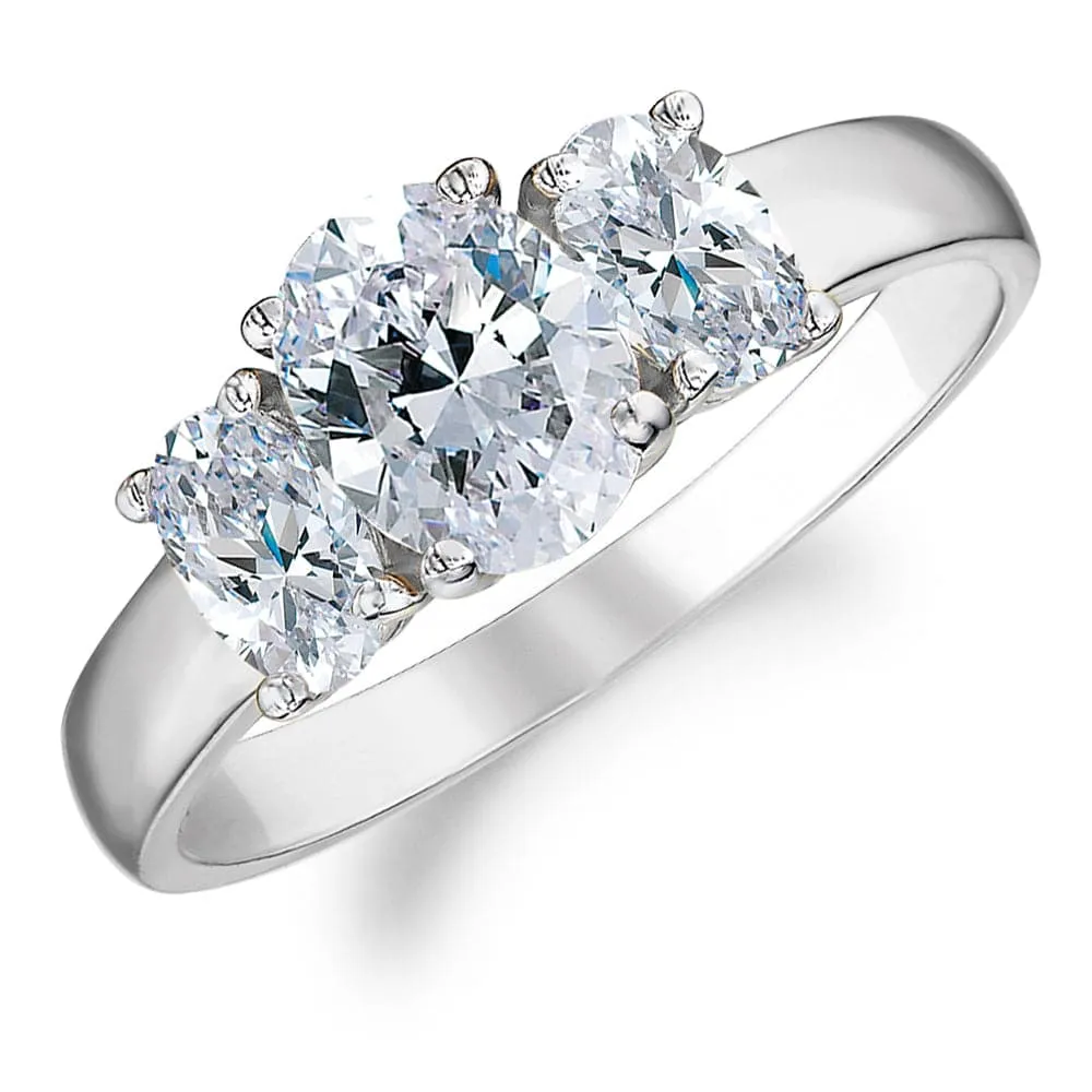 2.25 ct. t.w. Oval Trilogy Ring