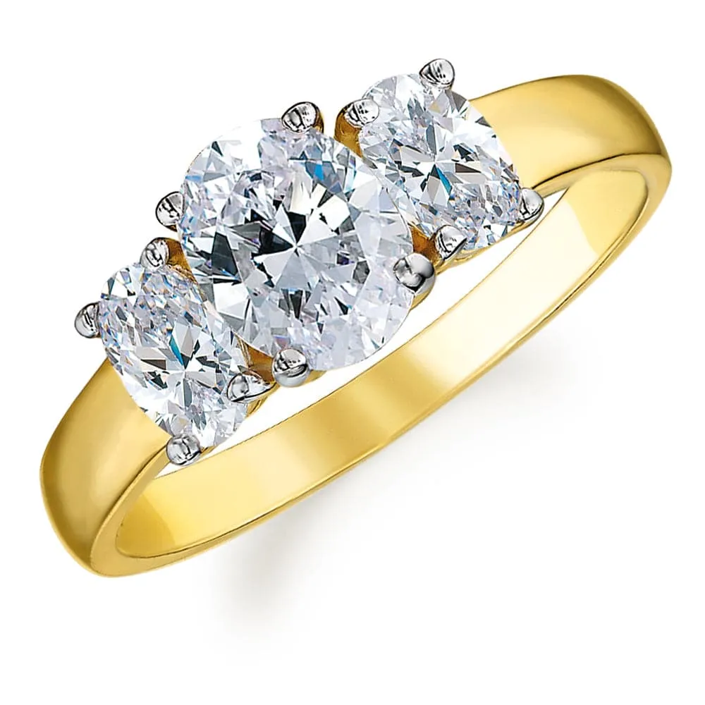 2.25 ct. t.w. Oval Trilogy Ring