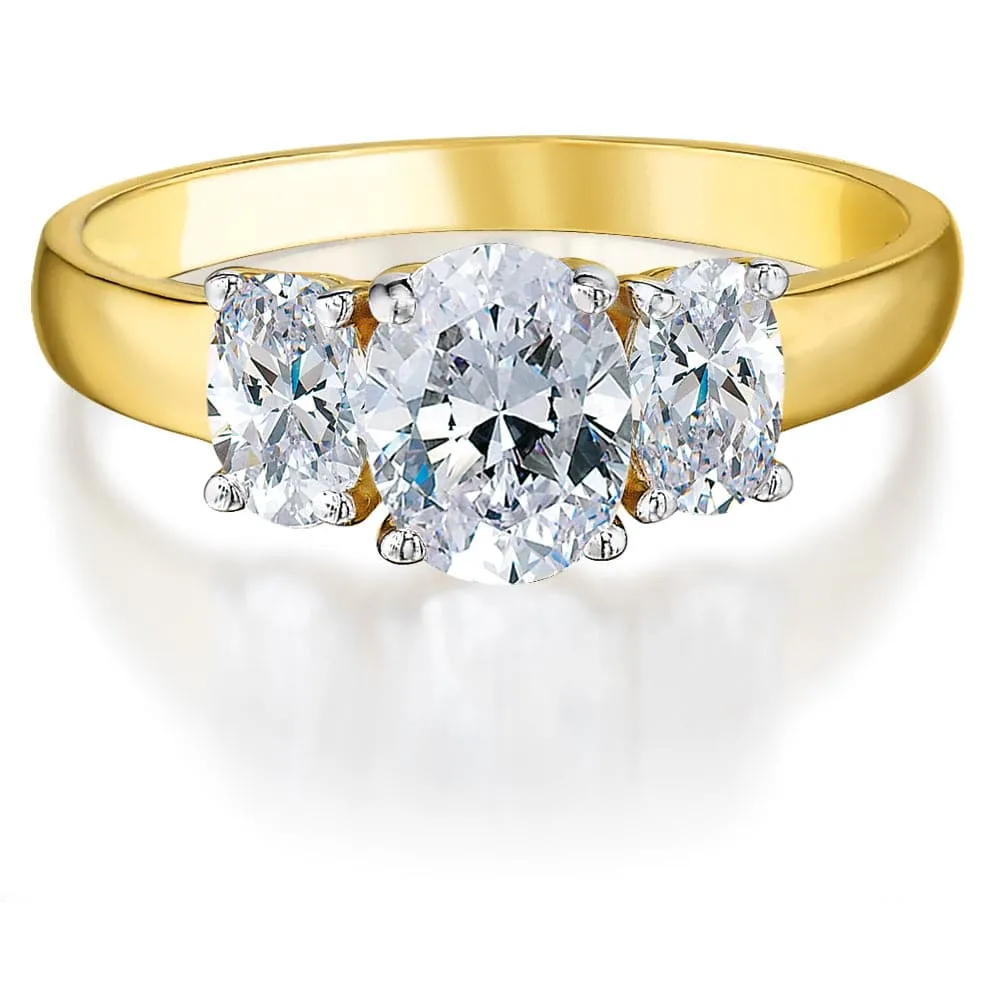 2.25 ct. t.w. Oval Trilogy Ring