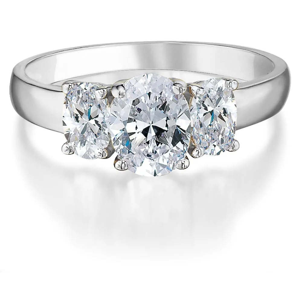 2.25 ct. t.w. Oval Trilogy Ring