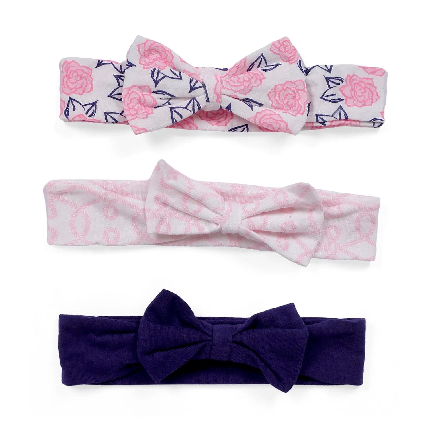 3 Headbands And 2 Pair Socks Gift Set Floral Pink And Blue