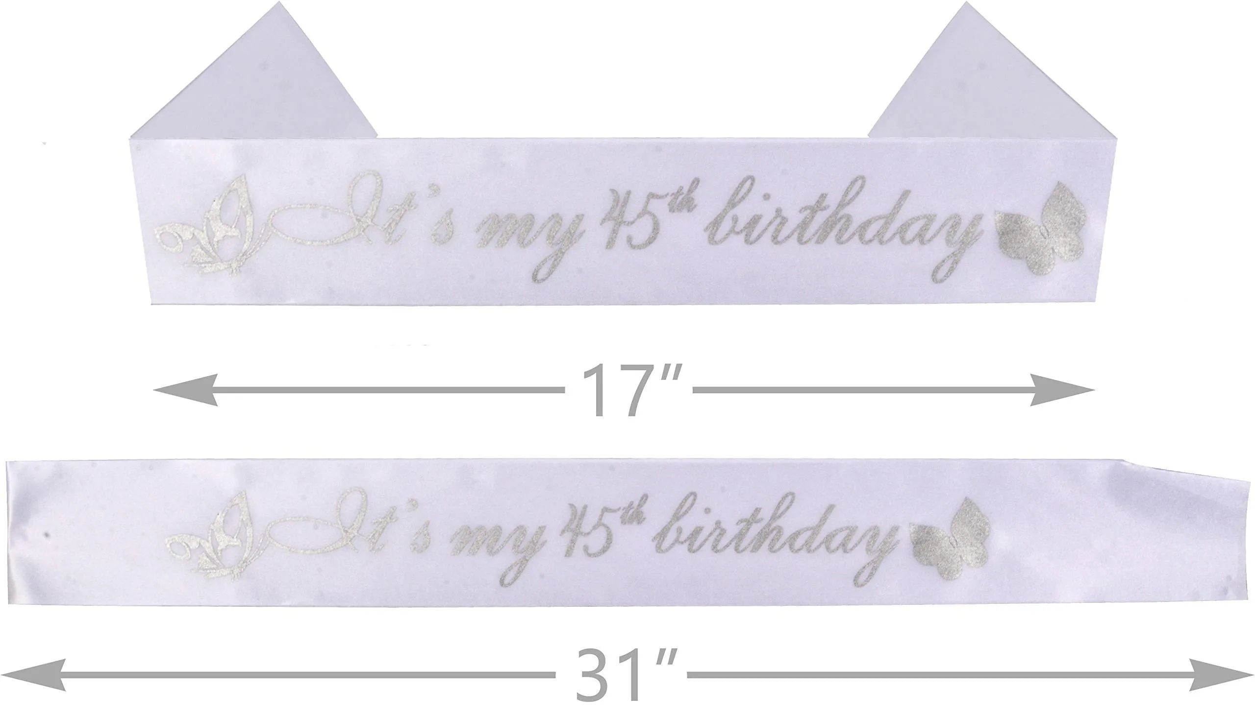 45th Birthday Gifts for Women, 45th Birthday Tiara and Sash, Its My 45th Birthday Sash