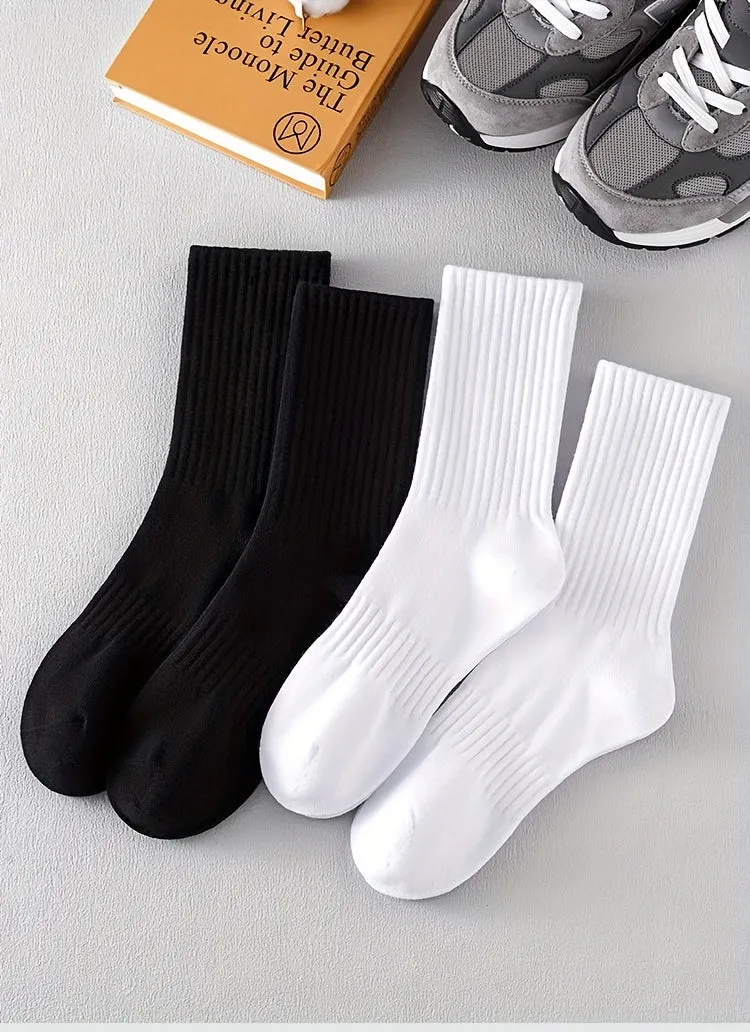 6-Pair Pack of Mens Ultra-Breathable, Extra-Comfortable Solid Crew Socks - Insulated Thermal for Stylish Casual Wear, Luxuriously Soft - Perfect for Winter & All-Autumn Season