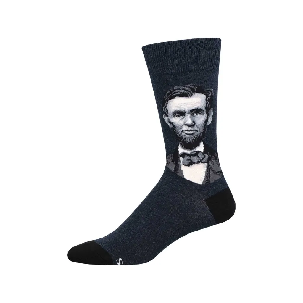 Abraham Lincoln Portrait Crew Socks - Mens