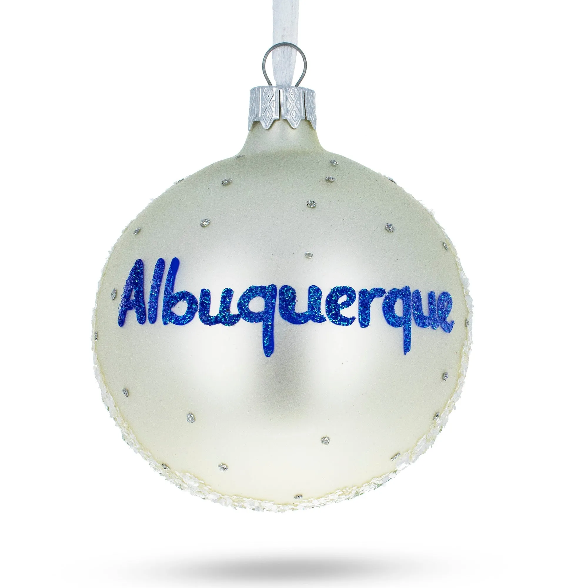 Albuquerque, New Mexico, Usa Glass Christmas Ornament 3.25 Inches