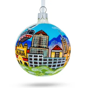 Albuquerque, New Mexico, Usa Glass Christmas Ornament 3.25 Inches