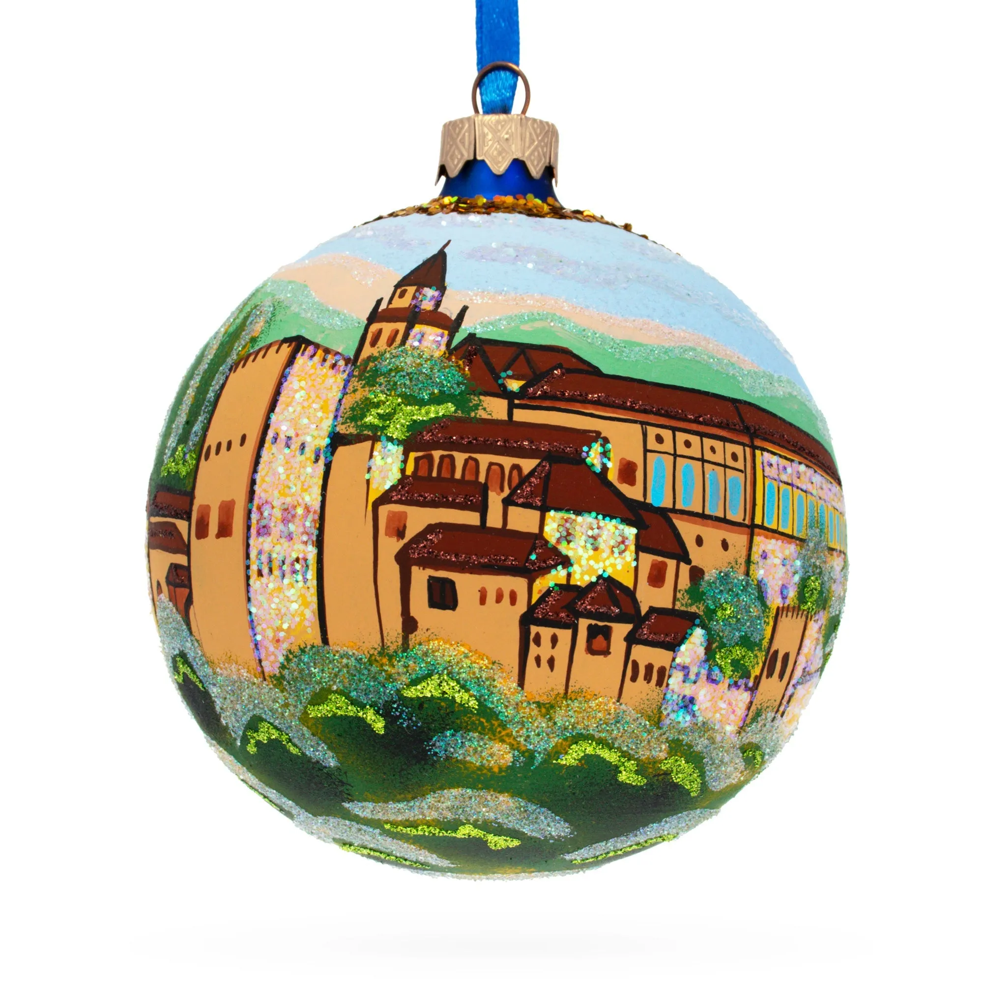 Alhambra, Granada, Spain Glass Ball Christmas Ornament 4 Inches