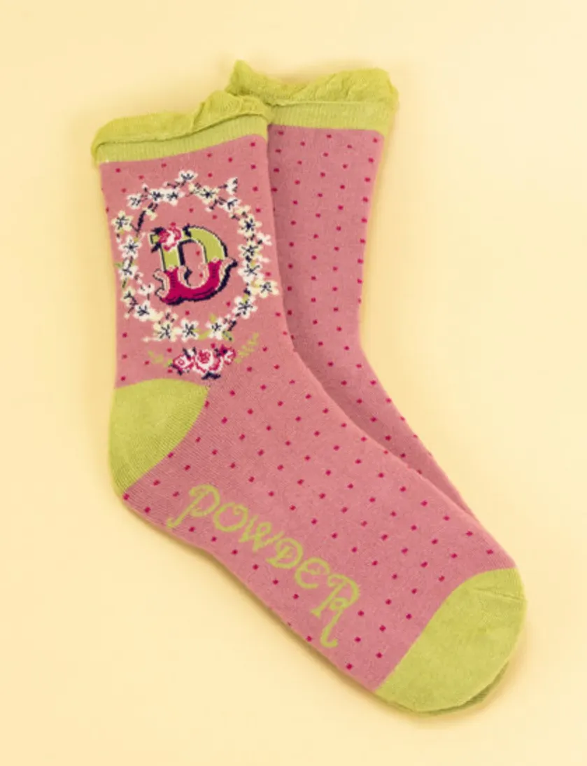 Alphabet Ankle Socks -D