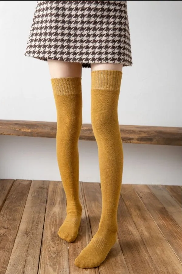 Autumn And Winter Over The Knee Socks Women Plus Velvet Thick Jk High Tube