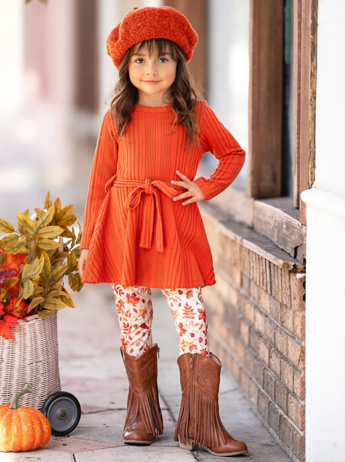 Autumn Harvest Girls Top And Legging Set