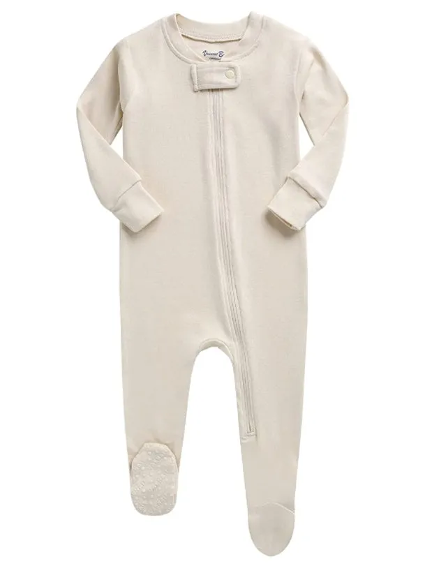 Baby Footed Sleepers (Ivory/Beige)