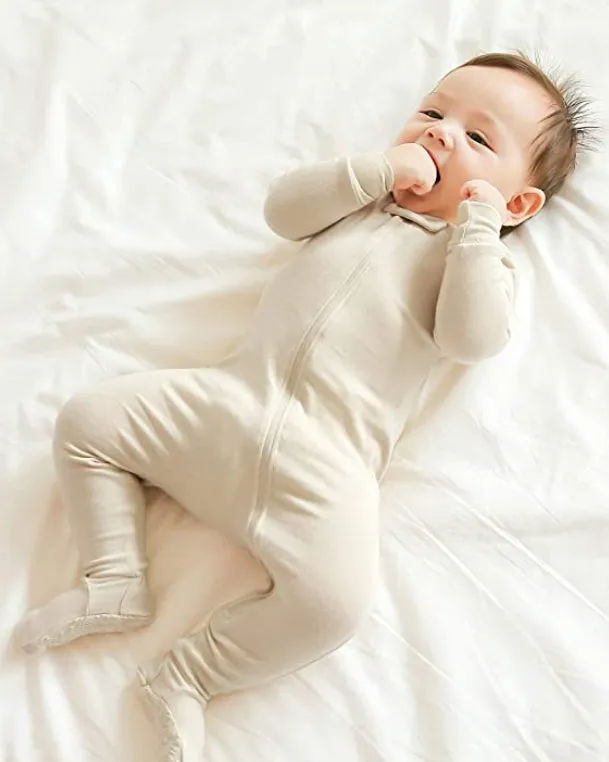 Baby Footed Sleepers (Ivory/Beige)