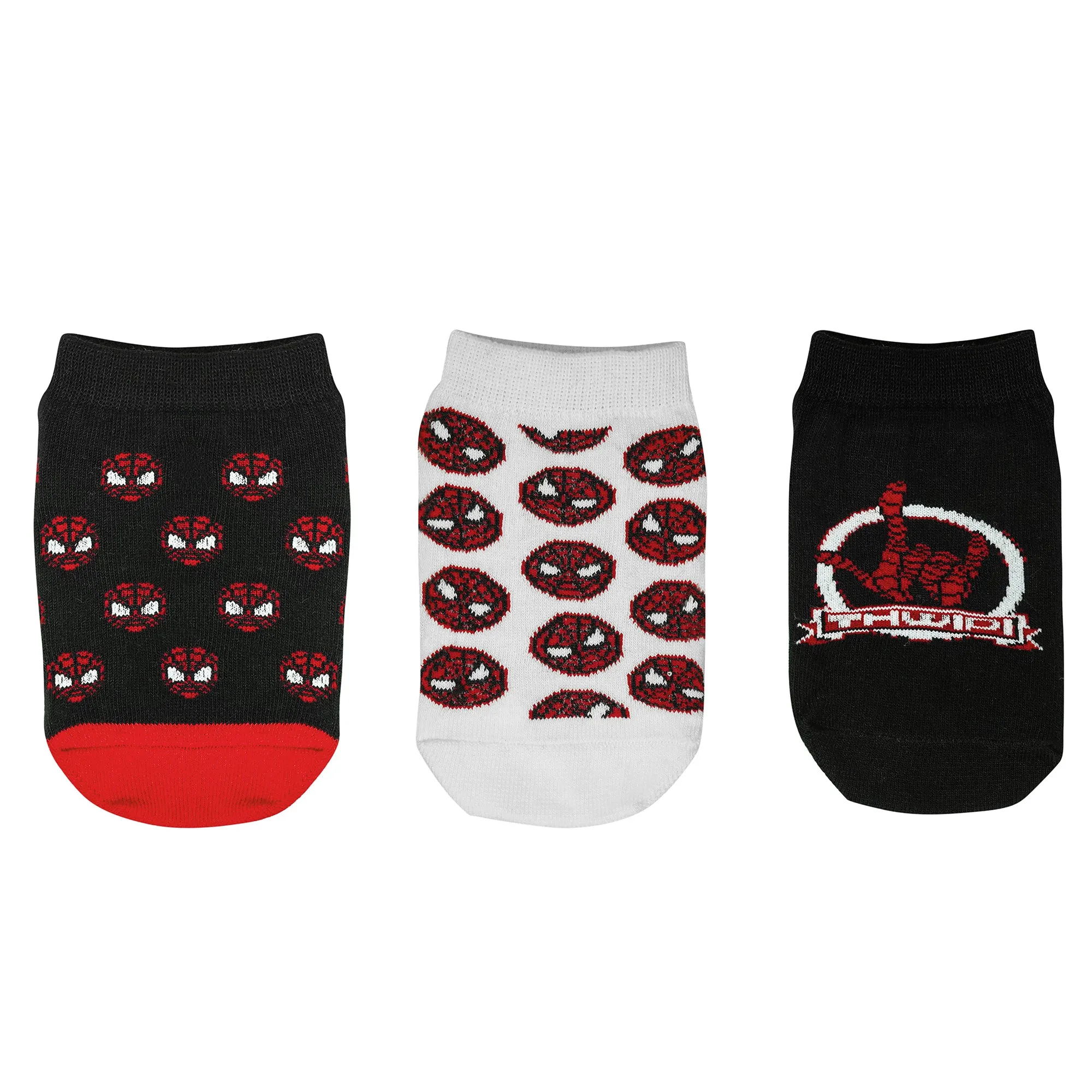 BALENZIA X SPIDERMAN ANTI-SKID LOW CUT SOCKS FOR KIDS | PACK OF 3 PAIRS/1U