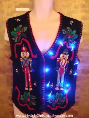 Best Nutcrackers Cute Christmas Sweater Vest with Lights