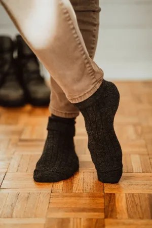 Black Alpaca Socks: Large