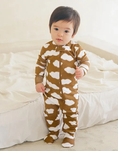 Brown Cloud Baby Footed Sleepers