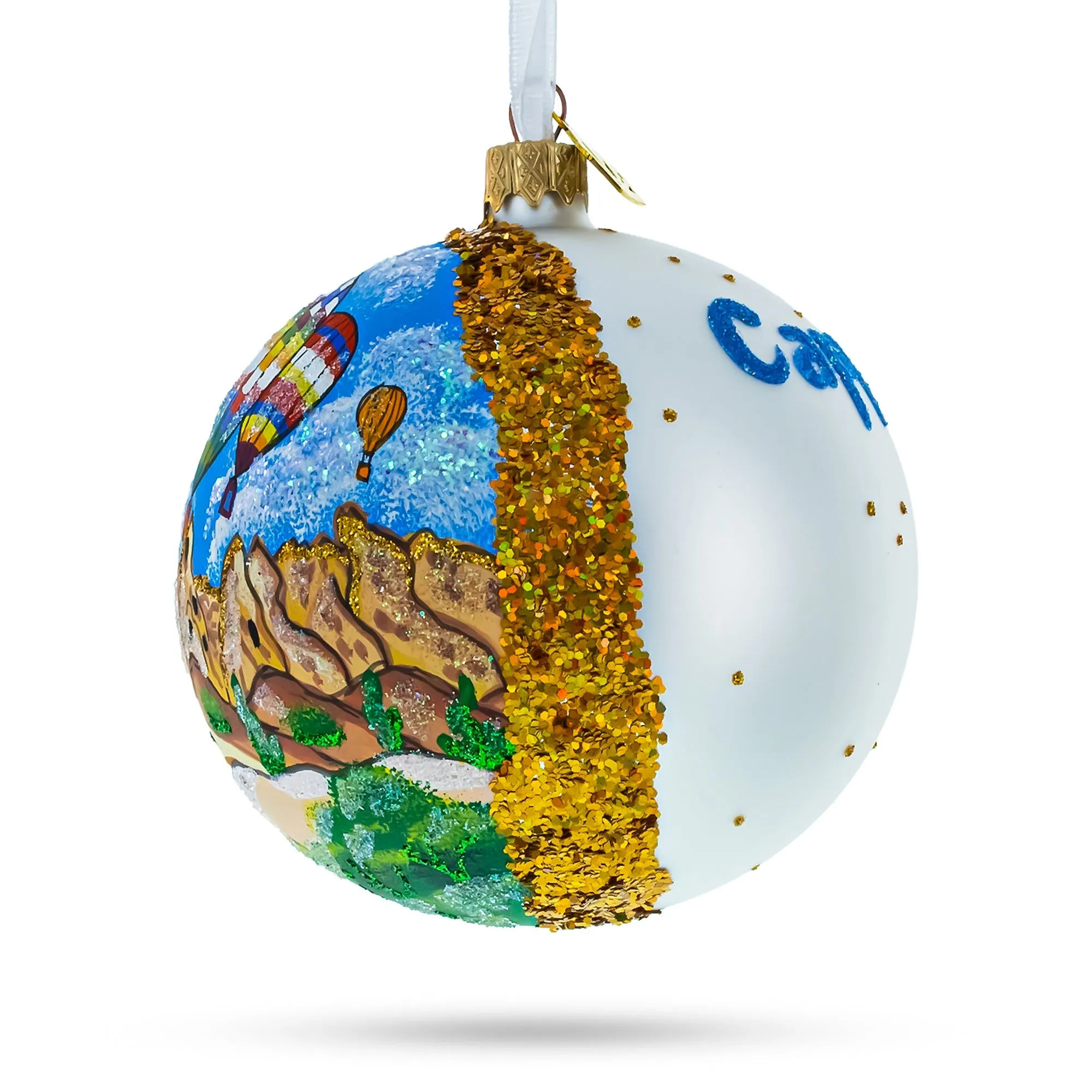 Cappadocia, Turkey Glass Ball Ornament 4 Inches