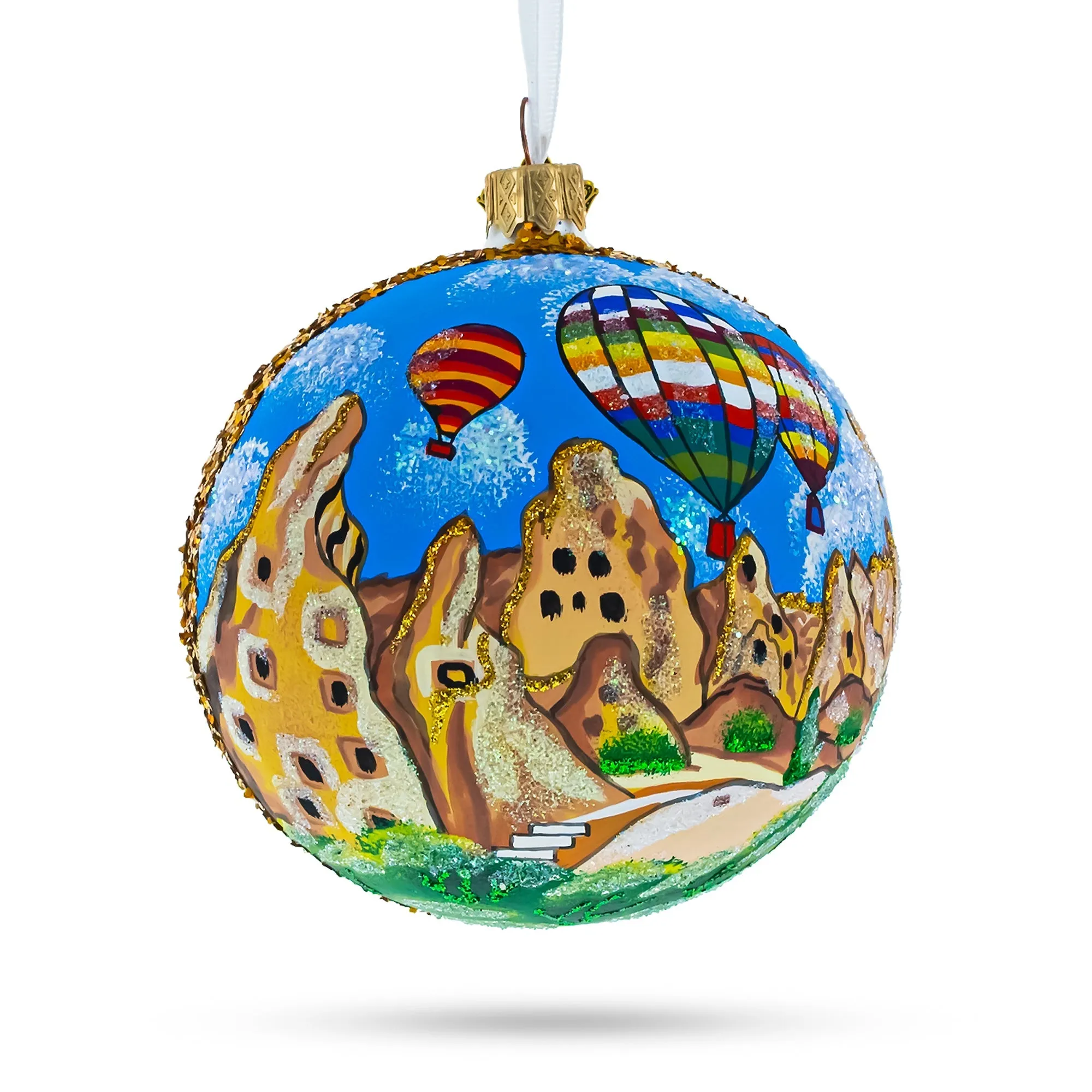 Cappadocia, Turkey Glass Ball Ornament 4 Inches