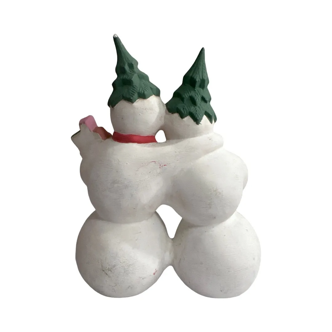 Ceramic Mr. and Mrs. Snowman Figure