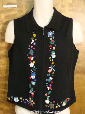 Cheap Cute Black Ugly Christmas Sweater Vest