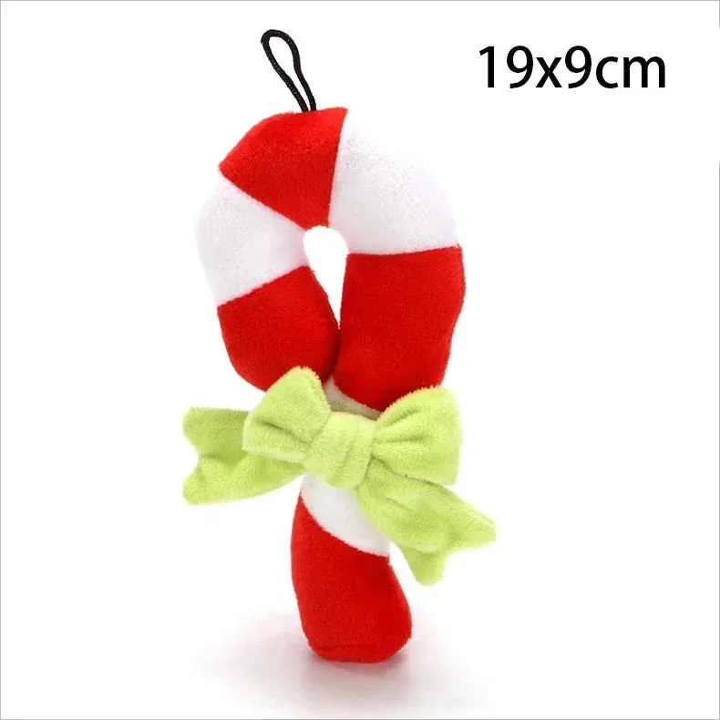 Christmas Plush Squeak Toys for Pets – Festive Dog Chew Toys with Santa, Elk, Gingerbread, and Donut Designs