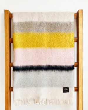 Color Block Mohair Blanket Throw