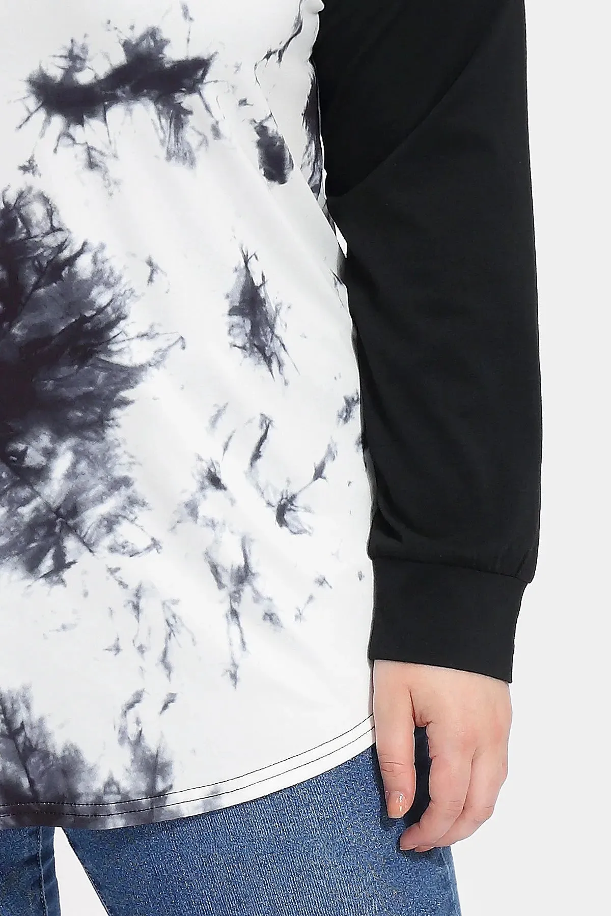 Colorblock Tie Dye Crewneck Long Sleeve Shirt