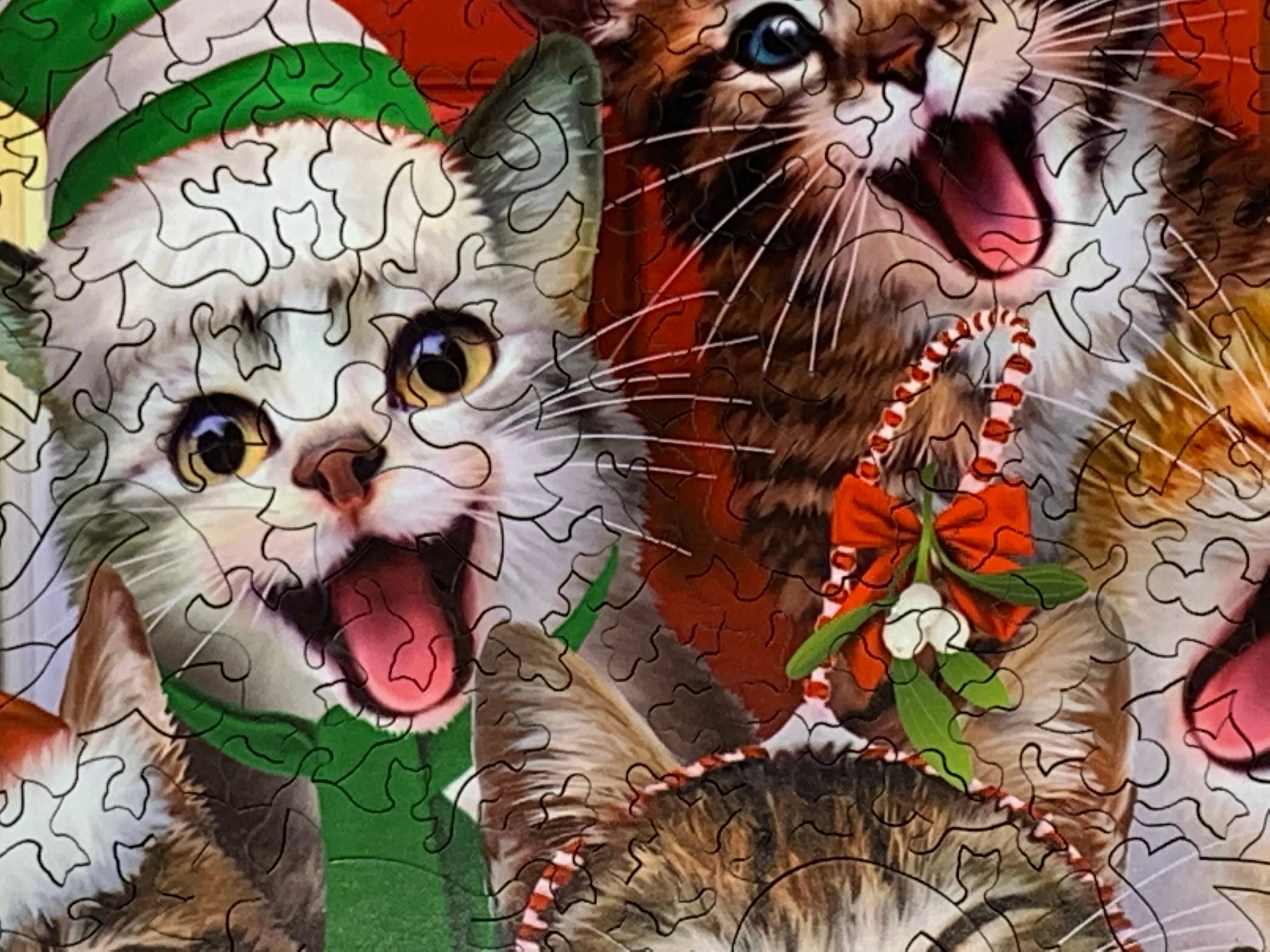 Crazy Christmas Cats - 261 Piece Christmas Wooden Jigsaw Puzzle