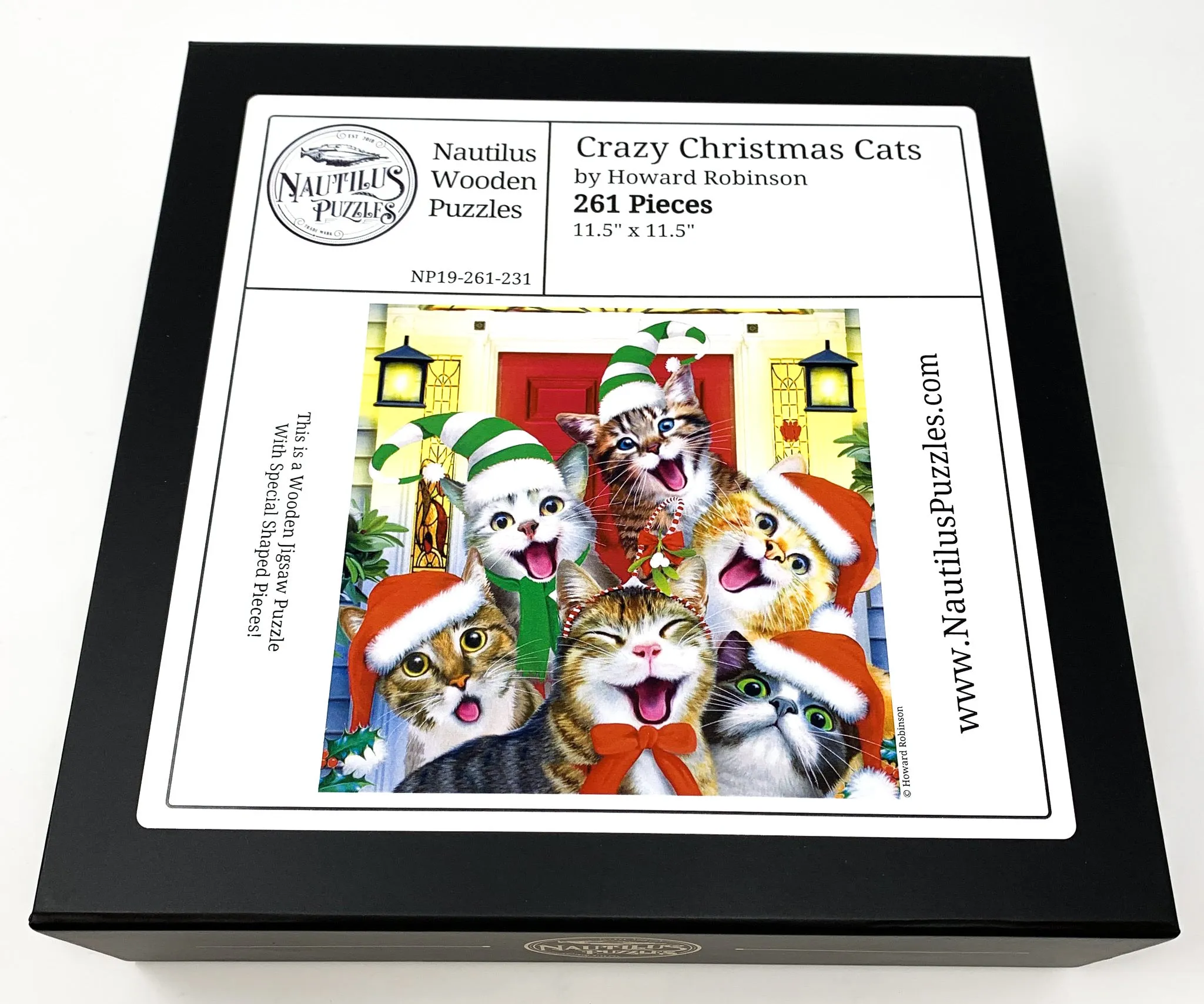 Crazy Christmas Cats - 261 Piece Christmas Wooden Jigsaw Puzzle