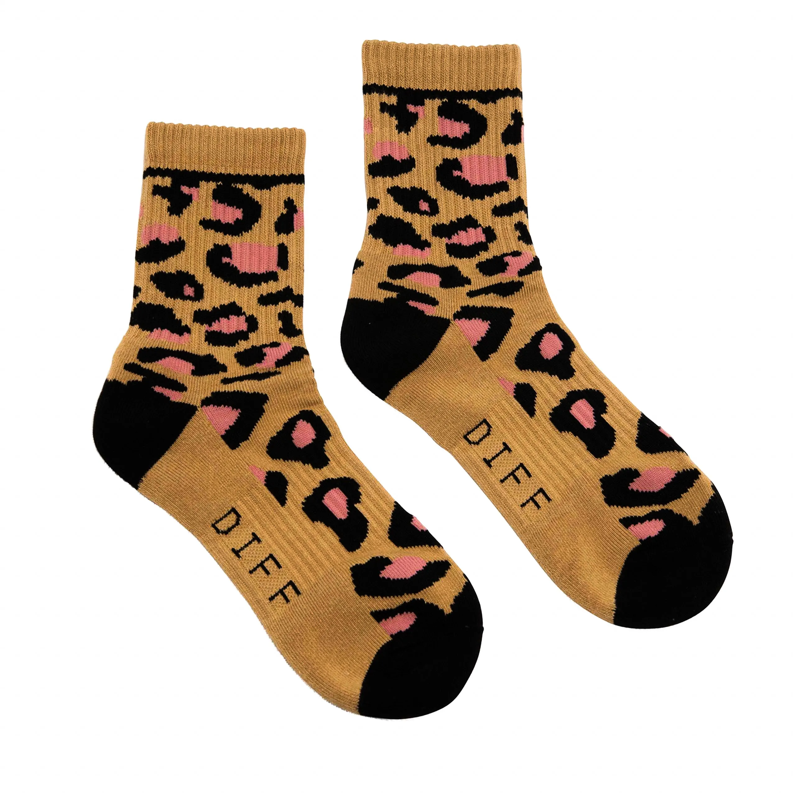 CREW SOCK DUO - LEOPARD   ABSTRACT CIRCLES