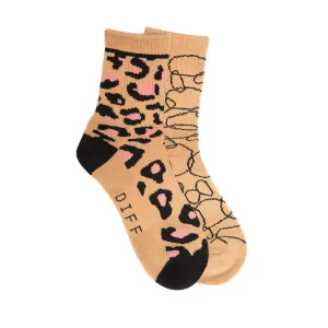 CREW SOCK DUO - LEOPARD   ABSTRACT CIRCLES