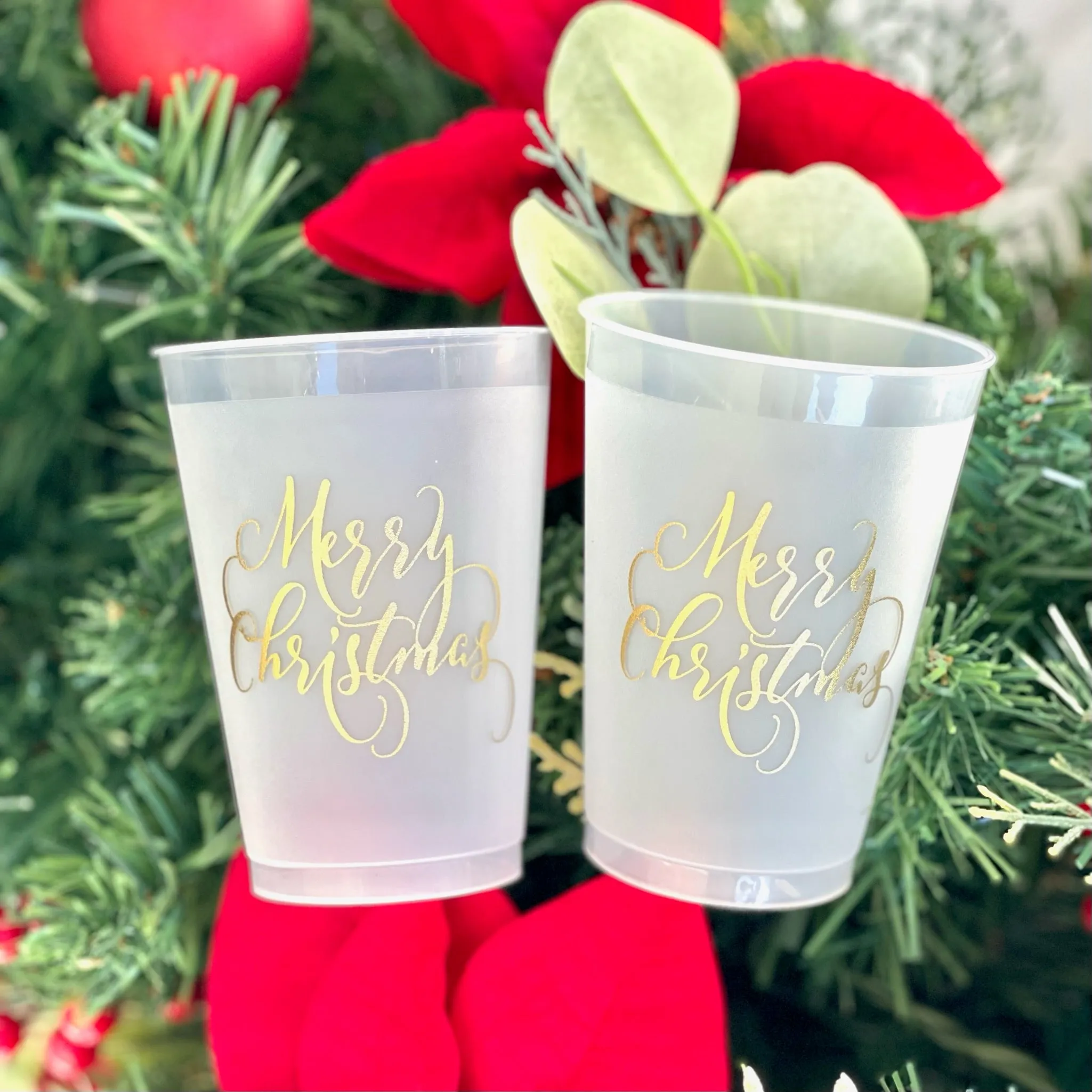 Custom Holiday Party Frost Flex Cups