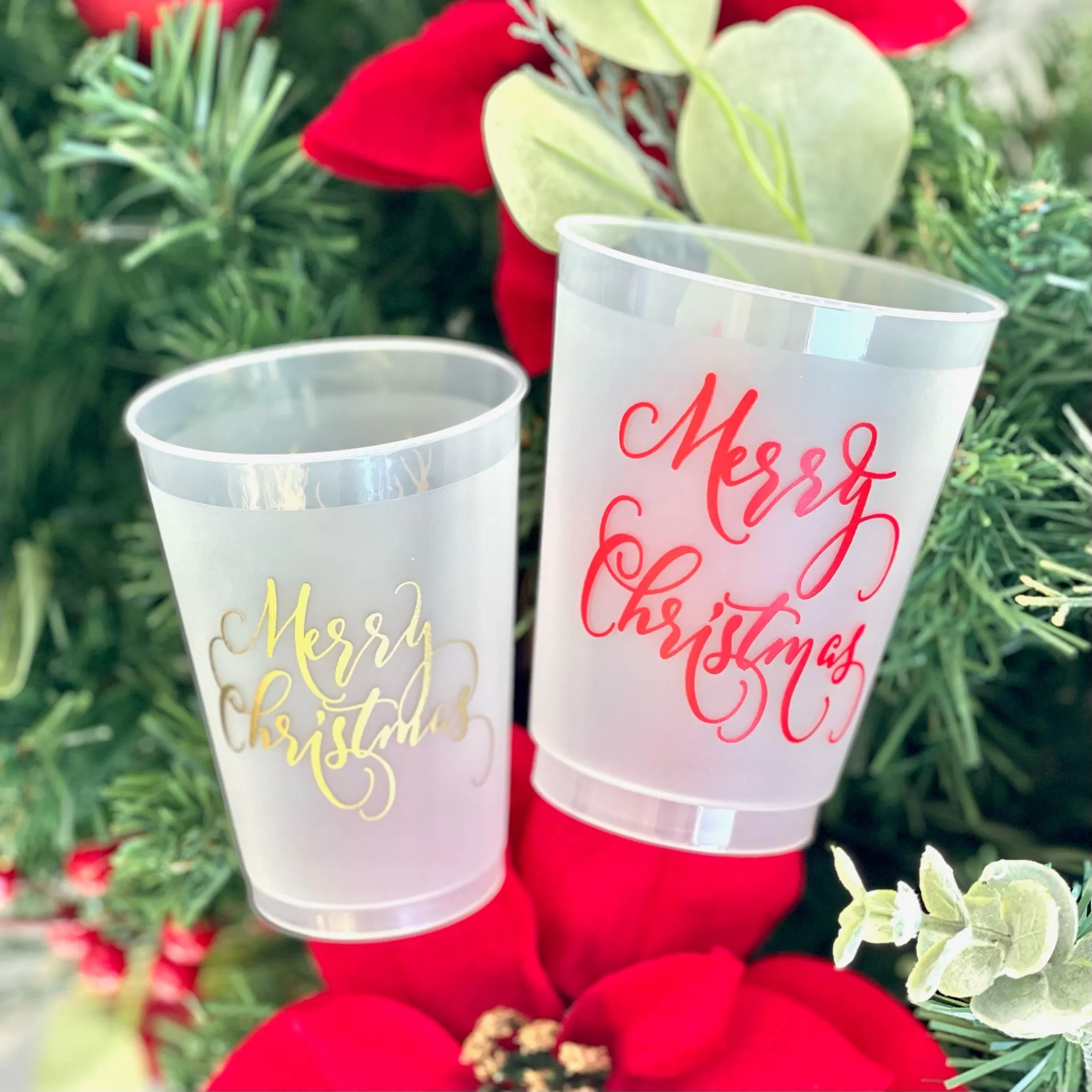 Custom Holiday Party Frost Flex Cups