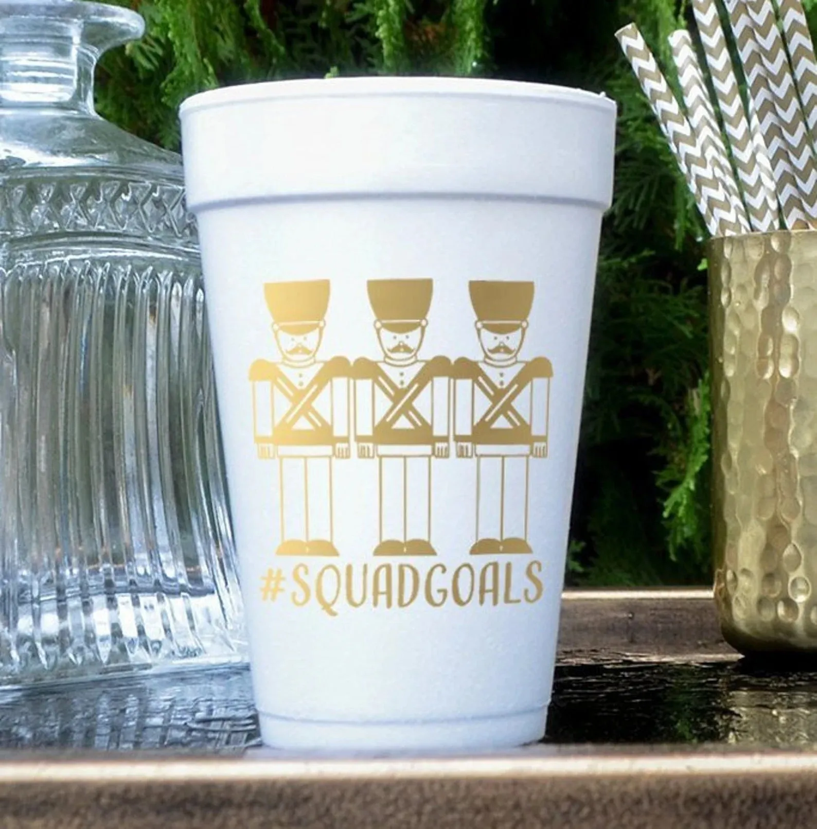 Custom Nutcracker Holiday Foam Cups