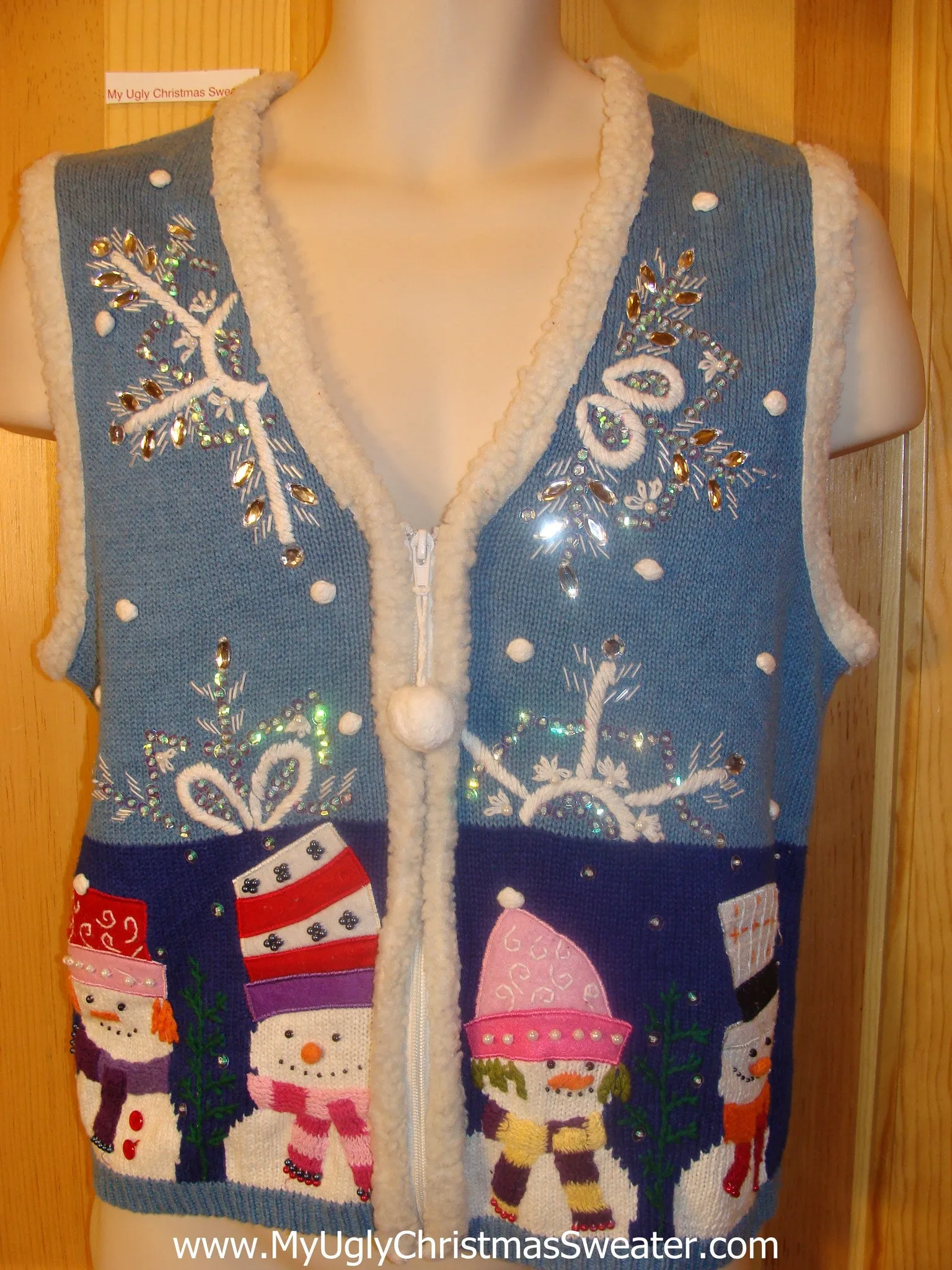 Cute with Bling Snowflakes Ugly Christmas Sweater Vest