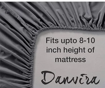 Danvira Single Cotton Bed Elastic Flat Bedsheet with 1 Pillow Cover 60x90 inch bedsheet Size 19x29 inch Pillow Size (Pattern-7)