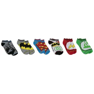 DC Super Hero Logos 6-Pair Pack of Low Cut Kids Socks