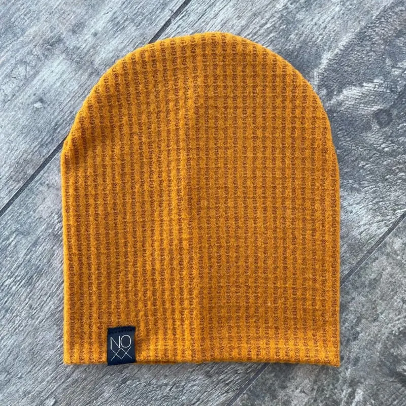 Deep Mustard | Cozy Waffle Knit Beanie