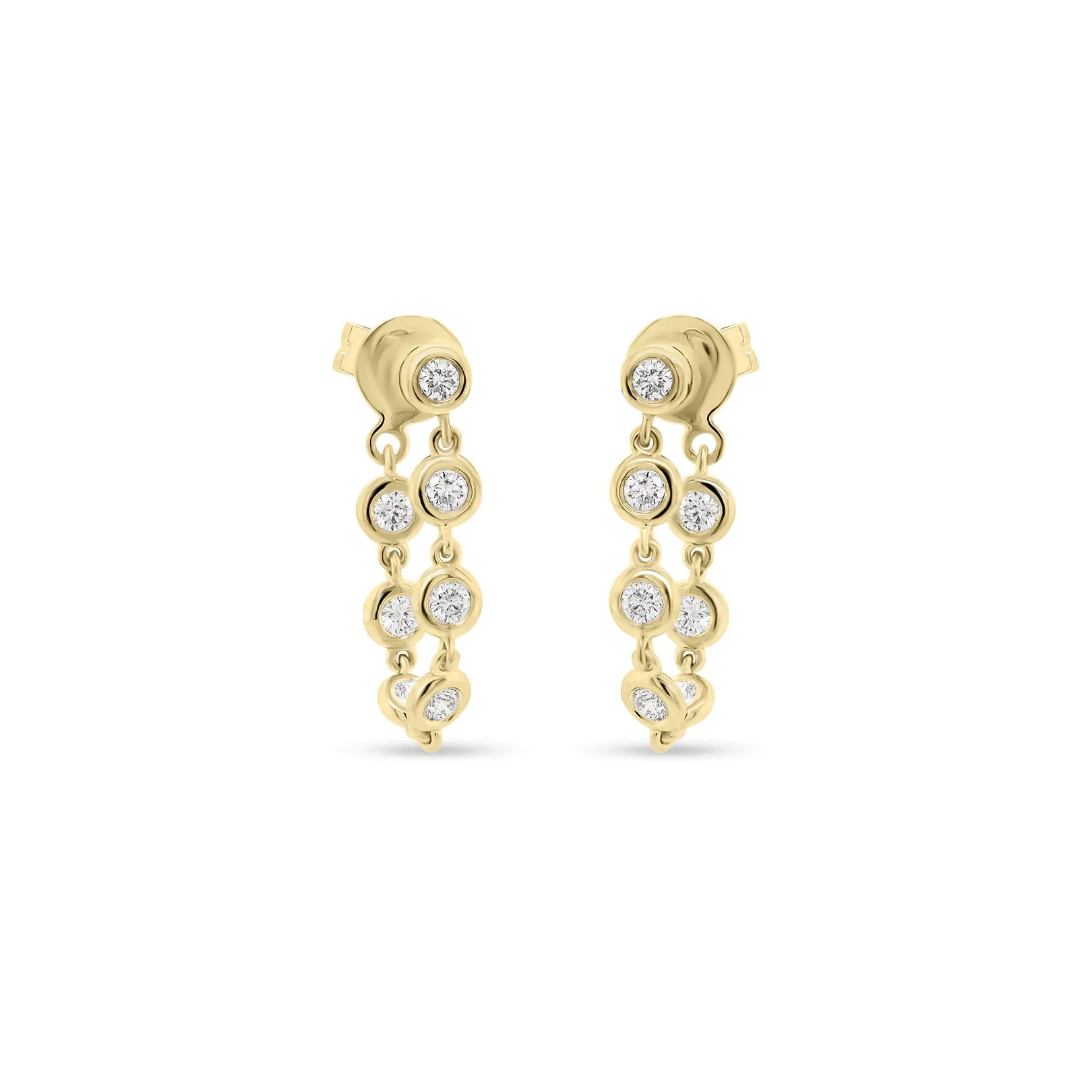 Diamond Bezel Front-Back Earrings