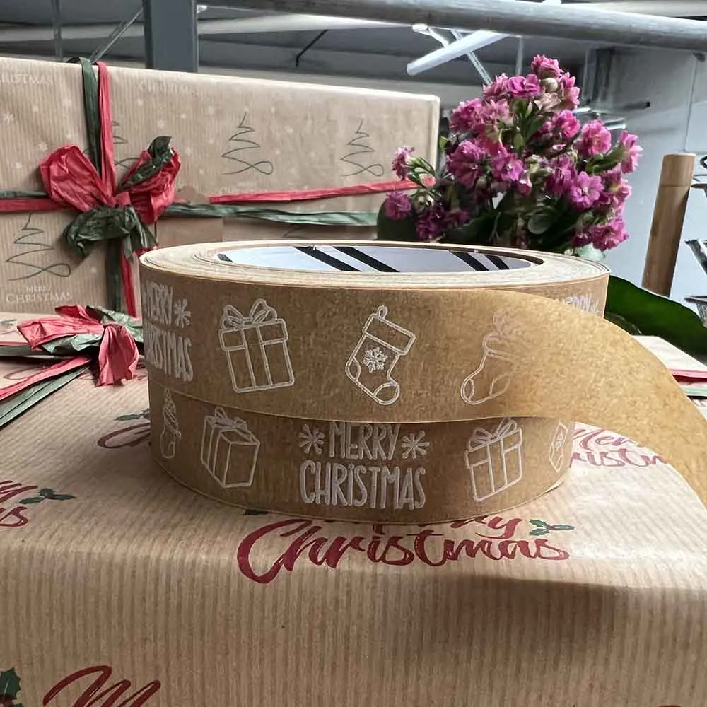 Festive Biodegradable Paper Tape 24mm x 50m