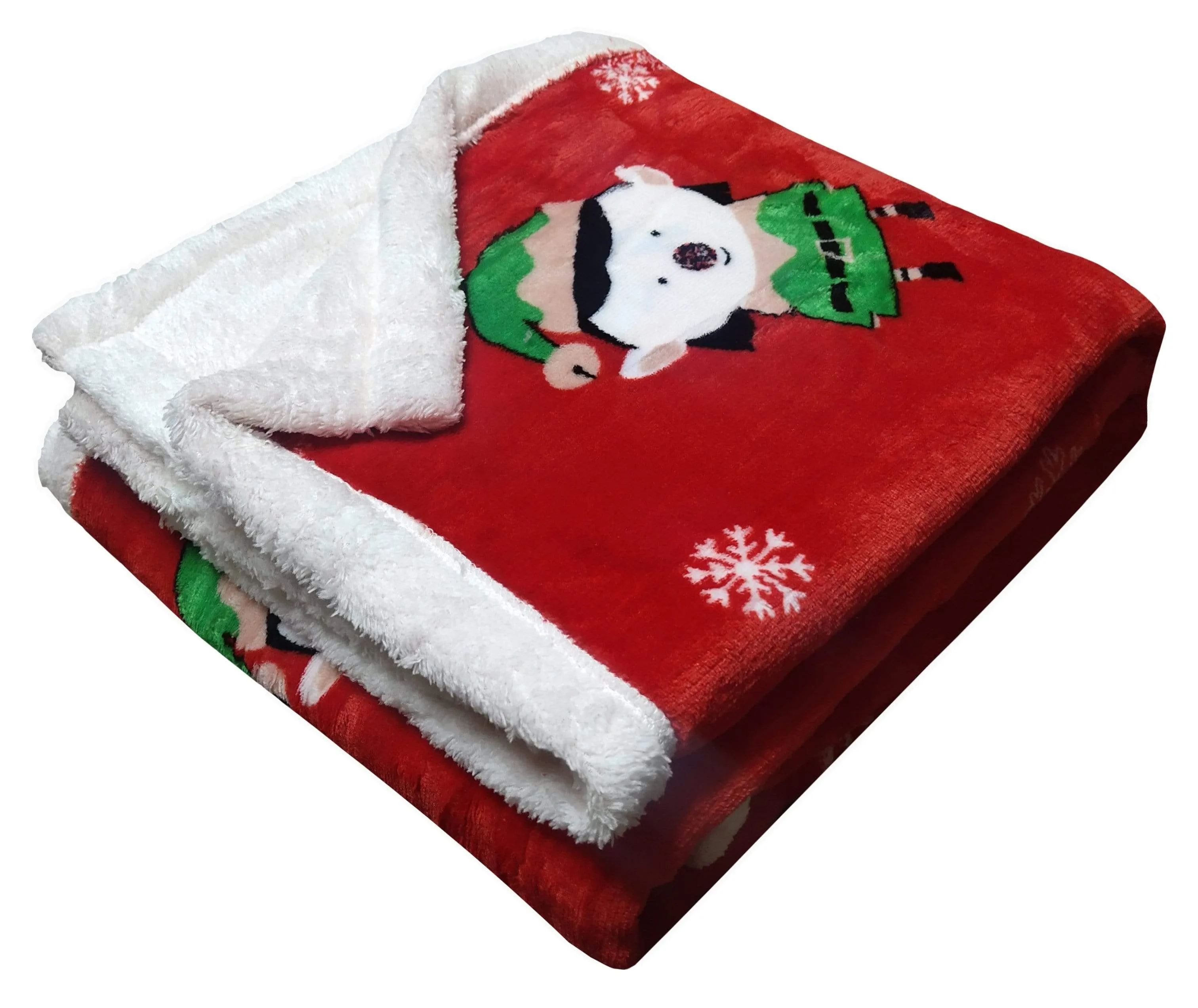 Festive Christmas Reversible Teddy Fleece Duvet Set with Faux Fur Warm Bedding in Single Double King Sizes by OLIVIA ROCCO