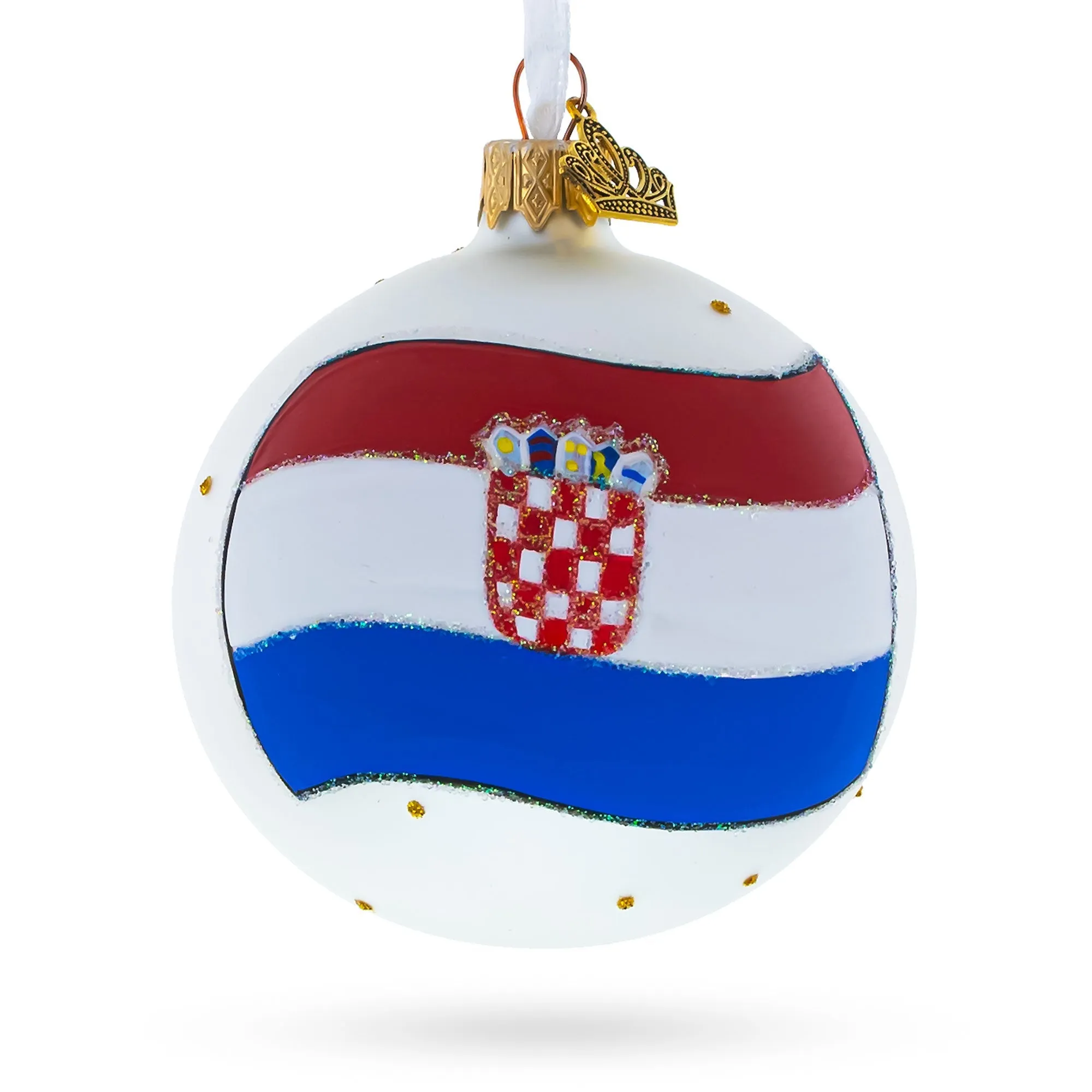 Flag Of Croatia Glass Ball Christmas Ornament