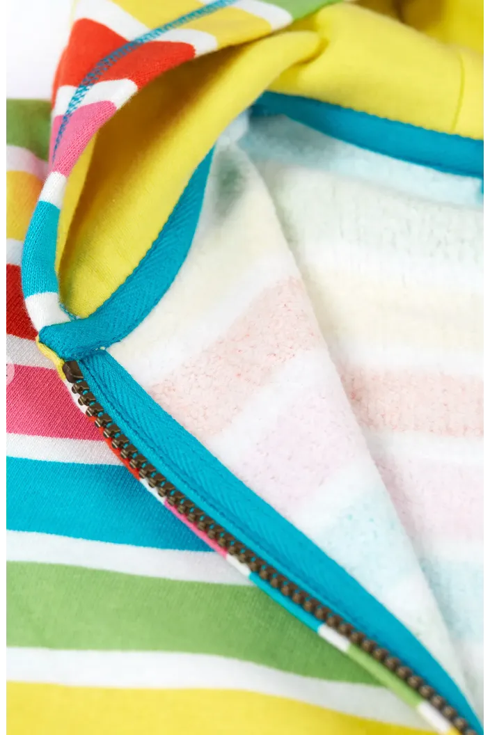 Frugi Switch Carbis Hoodie - Soft White Rainbow