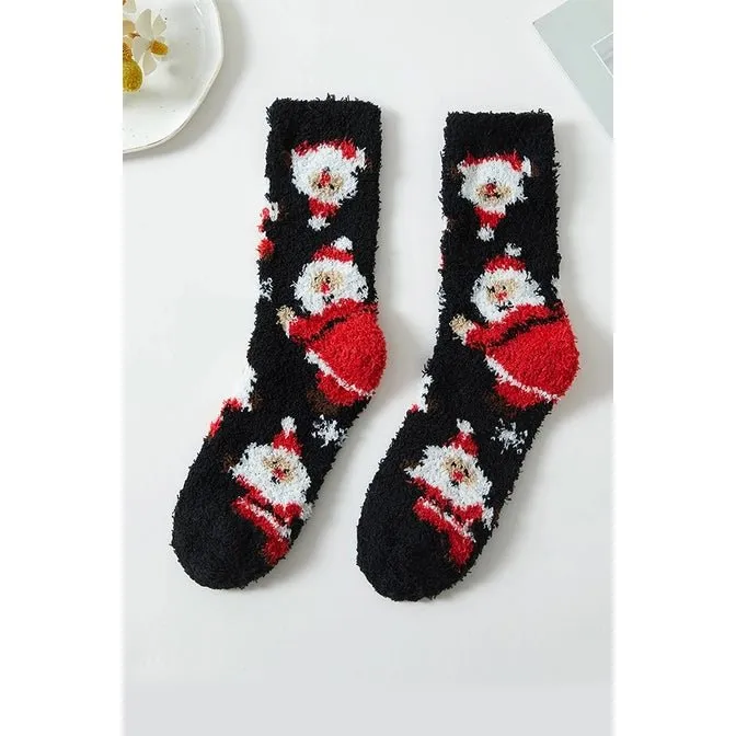 Fuzzy Christmas Holiday Socks