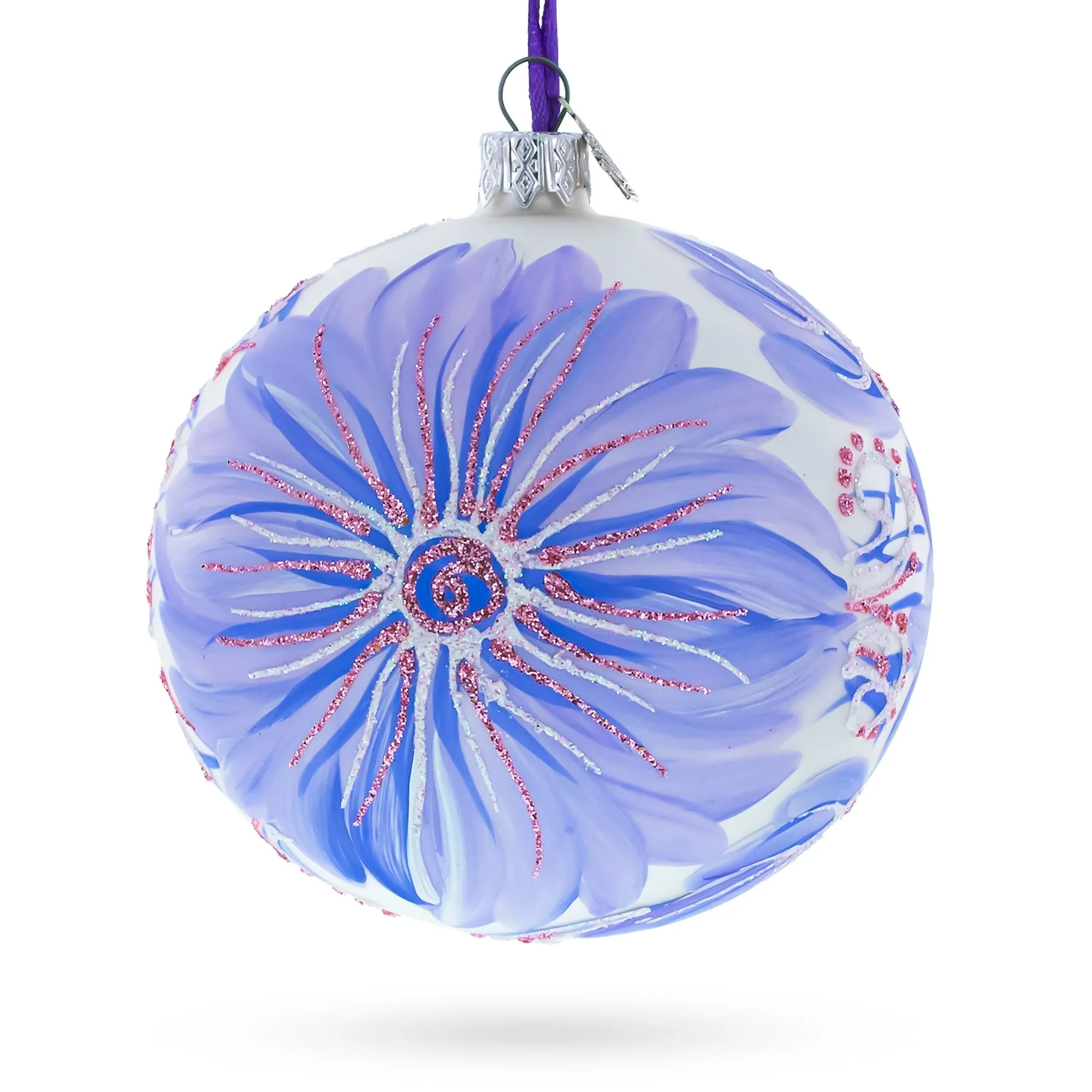 Gerbera Flowers Glass Ball Ornament