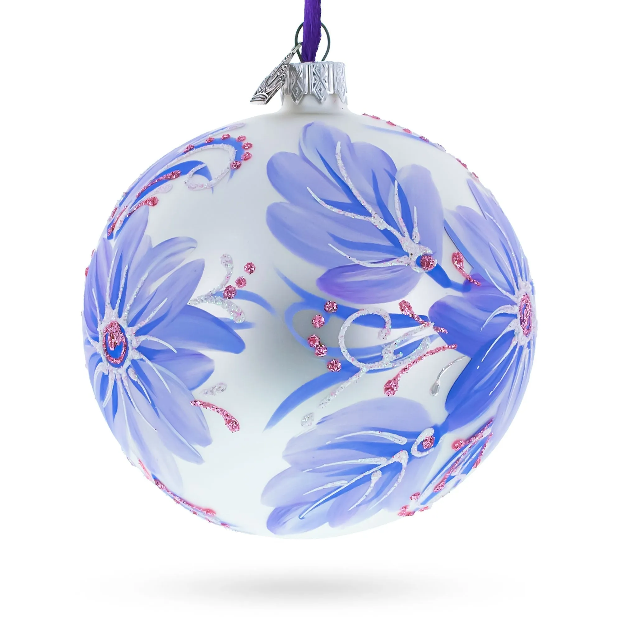 Gerbera Flowers Glass Ball Ornament