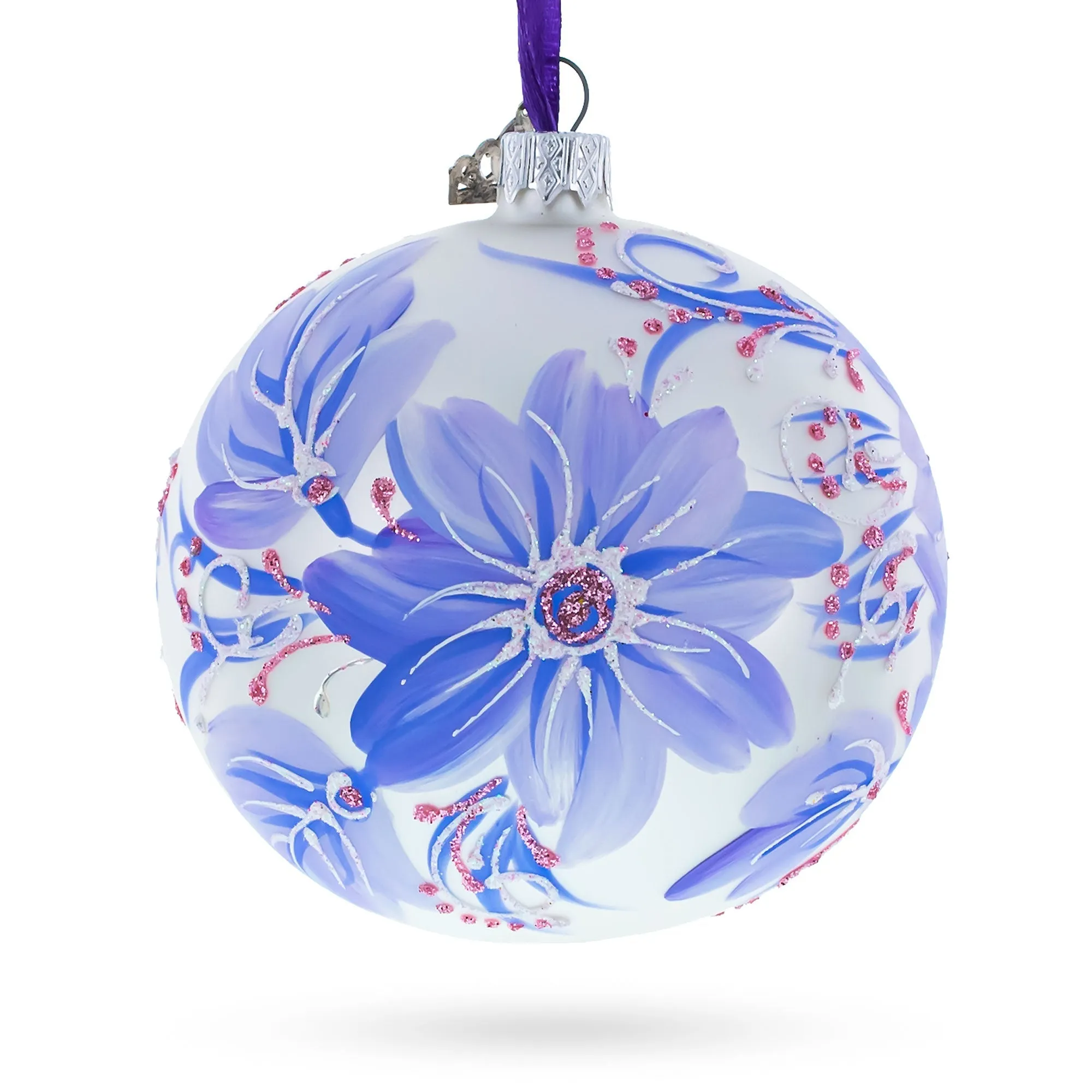 Gerbera Flowers Glass Ball Ornament