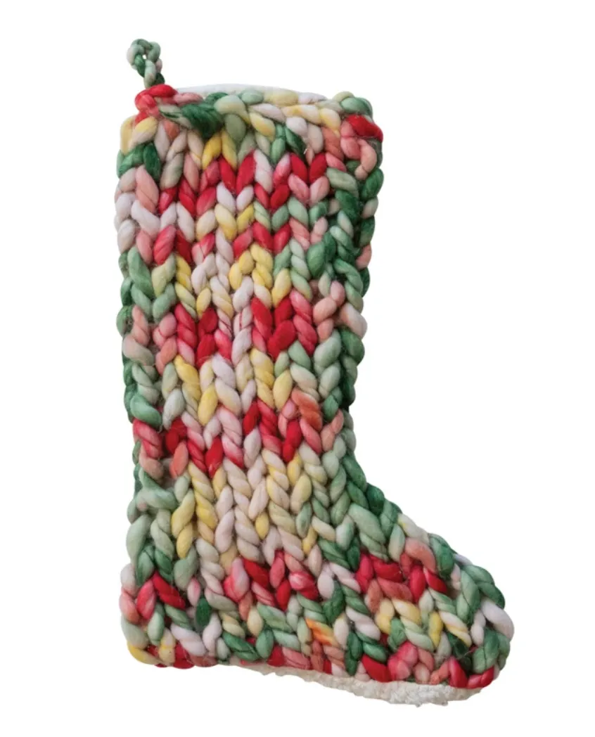 Hand-Woven Acrylic Knit Stocking