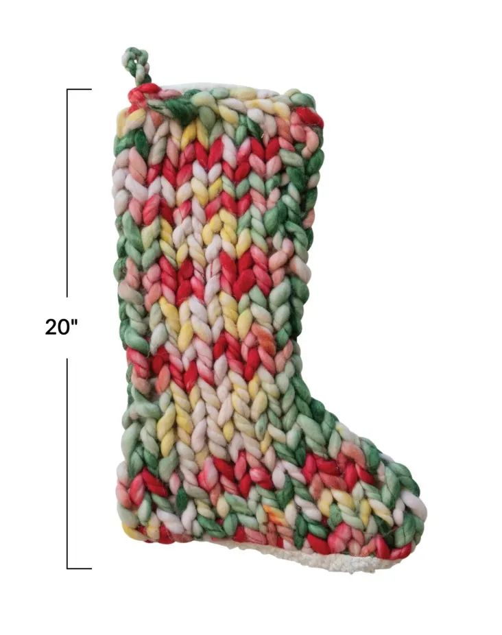 Hand-Woven Acrylic Knit Stocking