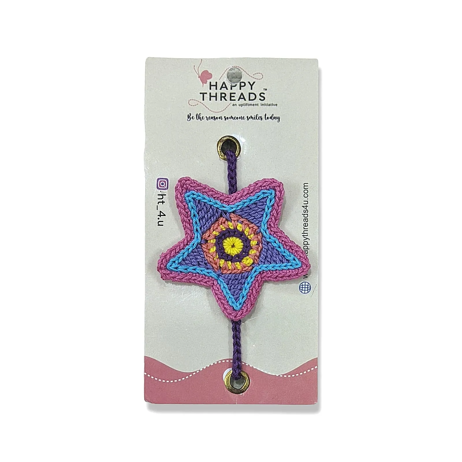 Happy Threads-Handmade Crochet Star Band- Blue and Pink